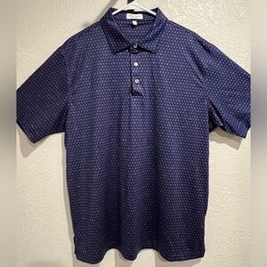 PETER MILLAR SEEING DOUBLE PERFORMANCE POLO - NAVY SKULL PATTERN